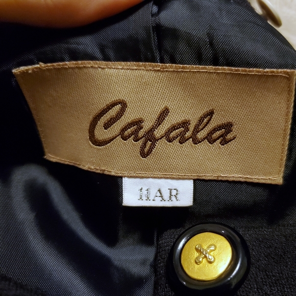 Long navy button-down coat - Picture 5 of 10